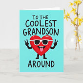 Coolest Grandson Heart Birthday Card Karte (Gelbe Blume)