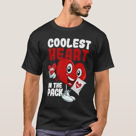 Coolest Heart In The Pack Valentine's Day Cool Ca T-Shirt (Vorderseite)