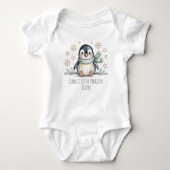 Coolest Little Winter Penguin Personalized Baby Strampler (Vorderseite)
