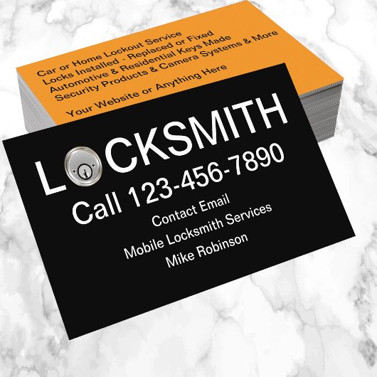 Coolest Locksmith Service Modern Business Cards Visitenkarte