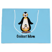 Coolest Mom Penguin Family Design Große Geschenktüte (Vorderseite)