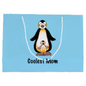 Coolest Mom Penguin Family Design Große Geschenktüte (Rückseite)