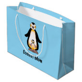 Coolest Mom Penguin Family Design Große Geschenktüte (Rückseite Schrägansicht)