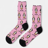 Coolest Mom Penguin Family Design Socken (Linkes Detail)
