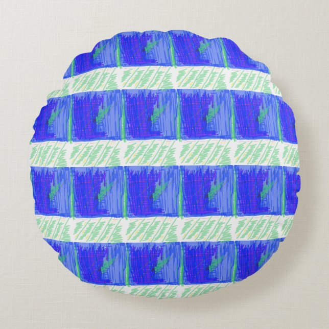 Coolest Nautical Abstract Accent Pillow Rundes Kissen (Vorderseite)