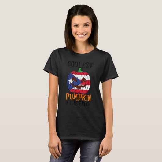Coolest Pumpkin In The Patch Boricua Flag Jack Ou2 T-Shirt (Vorne ganz)