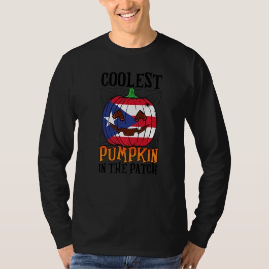 Coolest Pumpkin In The Patch Boricua Flag Jack Ou2 T-Shirt (Vorderseite)