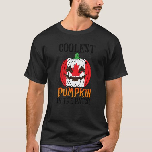 Coolest Pumpkin In The Patch Canadian Flag Jack Ou T-Shirt (Vorderseite)
