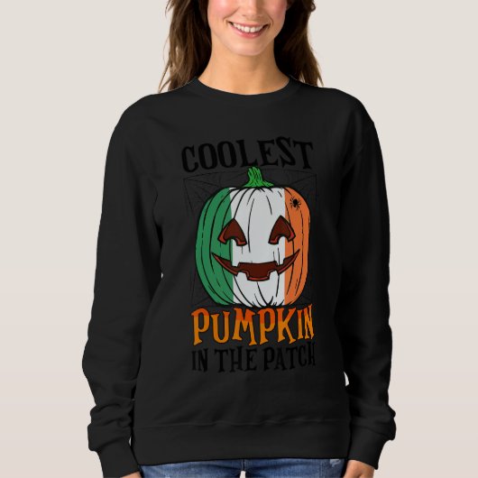 Coolest Pumpkin In The Patch Ireland Flag Jack Ou2 Sweatshirt (Vorderseite)