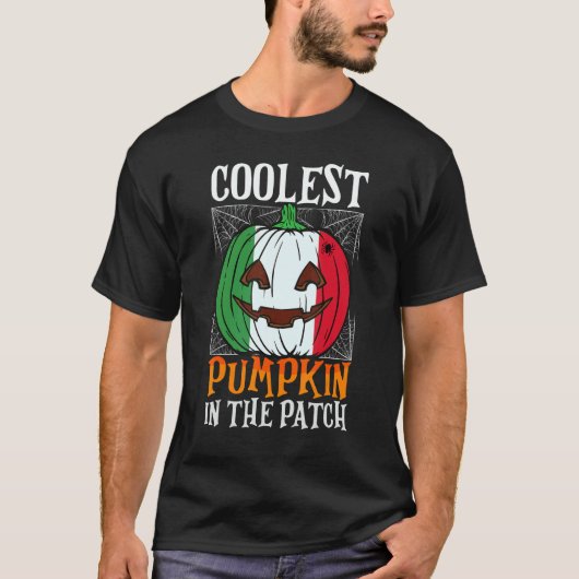 Coolest Pumpkin In The Patch Italian Flag Jack Ou2 T-Shirt (Vorderseite)