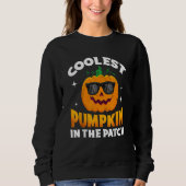 Coolest Pumpkin In The Patch Sunglasses Halloween Sweatshirt (Vorderseite)