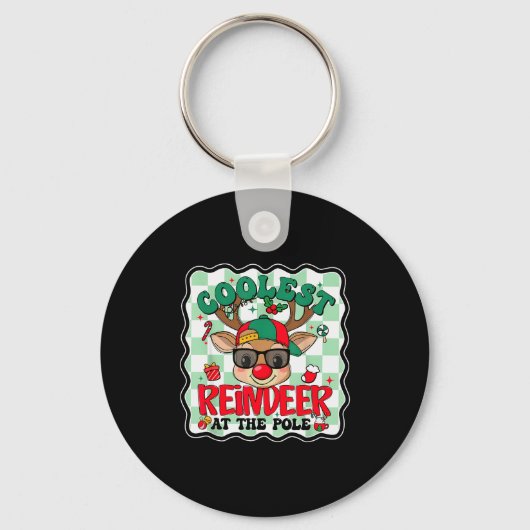 Coolest Reindeer At The Le Funny Christmas Matchin Schlüsselanhänger (Vorderseite)