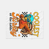 Coolest Turkey At Table Funny Bird Toddler Boys Th Fleecedecke (Vorderseite (Horizontal))