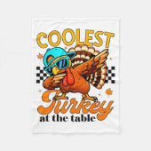 Coolest Turkey At Table Funny Bird Toddler Boys Th Fleecedecke (Vorderseite)