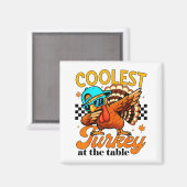 Coolest Turkey At Table Funny Bird Toddler Boys Th Magnet (Vorderseite/Rückseite)