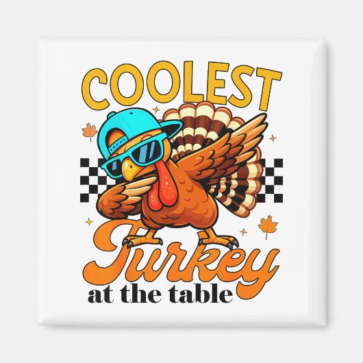 Coolest Turkey At Table Funny Bird Toddler Boys Th Magnet (Vorne)