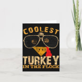 Coolest Turkey In Flock Thanksgiving Funny Turkey Karte (Vorderseite)