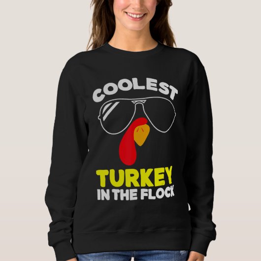 Coolest Turkey In The Flock Toddler Boys Thanksgiv Sweatshirt (Vorderseite)