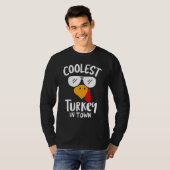 Coolest Turkey in Town Boys Thanksgiving Funny Aut T-Shirt (Vorne ganz)