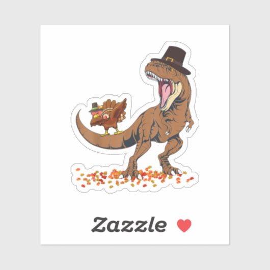Coolest Turkey Trex Dinosaur Happy Thanksgiving Bo Aufkleber (Blatt)