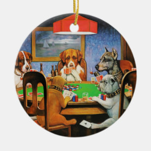 Coolidge Classic Vintage Hund Poker Spiel Kunst Keramik Ornament