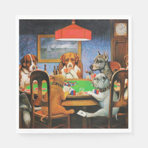 Coolidge Classic Vintage Hund Poker Spiel Kunst Serviette