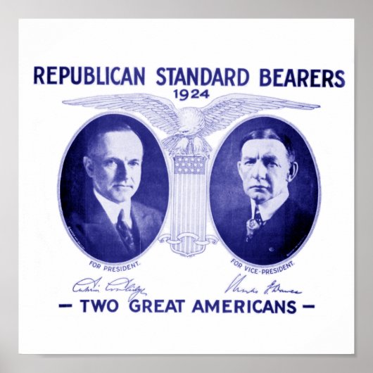 Coolidge-Dawes 1924 Gerahmtes Poster (Vorne)