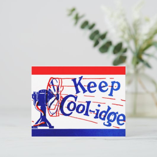 Coolidge mit Silen Cal Coolidge behalten Postkarte (Stehend Vorderseite)