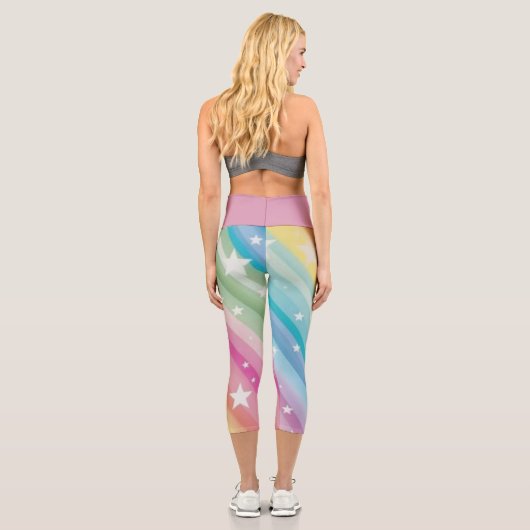 Coolnut Rainbow Stars Stripes High Waisted Capris (Rückseite)