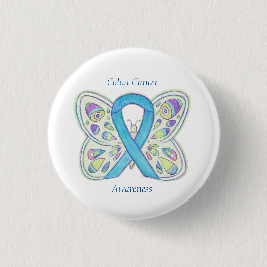Coolon Cancer Butterfly-Button Button (Vorderseite)