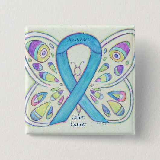 Coolon Cancer Butterfly-Button Button (Vorderseite)
