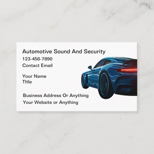 Coolste Auto-Audio-Sicherheitsdetailing Visitenkarte (Vorderseite)