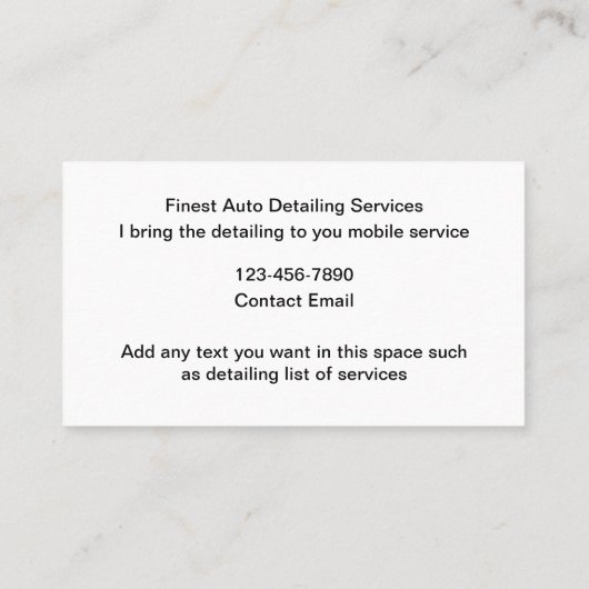 Coolste Auto Mobile Detection Pro Visitenkarte (Rückseite)