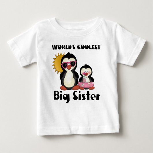Coolste Big Sister Penguin Baby T-shirt (Vorderseite)