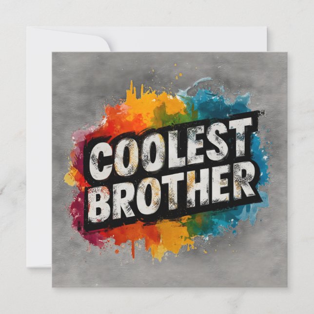 COOLSTE BROTHER-Typografie mit Watercolor-Splash (Vorderseite)