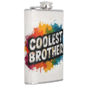 COOLSTE BROTHER-Typografie mit Watercolor-Splash Flachmann (Rechts)
