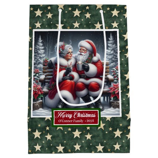 Coolste Claus Classic Weihnachtsgeschenktasche Mittlere Geschenktüte (Rückseite)