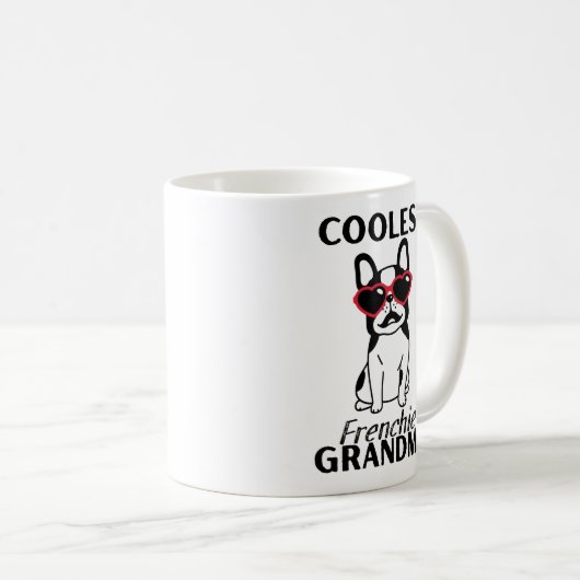 Coolste französische Oma, Funny French Bulldog Kaffeetasse (VorderseiteRechts)