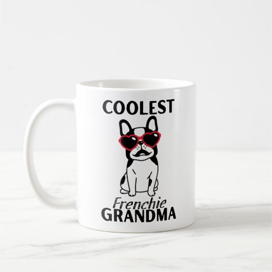 Coolste französische Oma, Funny French Bulldog Kaffeetasse (Links)