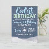 Coolste Geburtstagsschneeflocke WinterGeburtstagsp Einladung (Stehend Vorderseite)