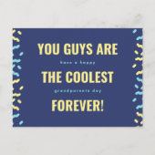 Coolste Großeltern für Navy und Gelb Postkarte (Vorderseite)