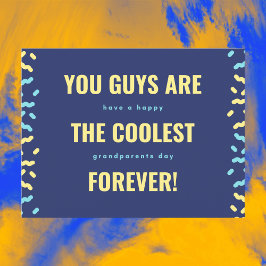 Coolste Großeltern für Navy und Gelb Postkarte