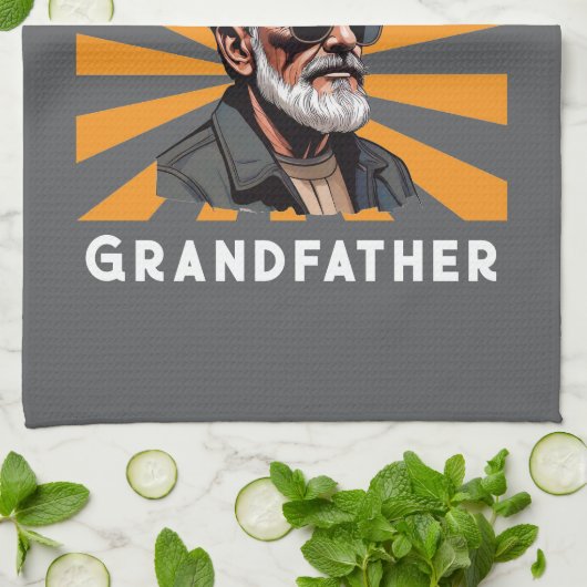 Coolste Großvater Funny Retro Coole Sonnenbrille Geschirrtuch (Gefaltet)