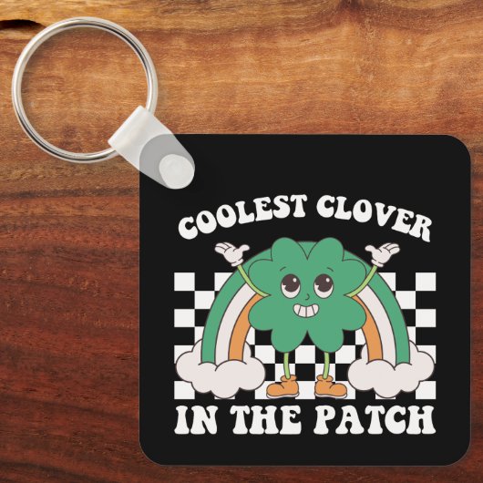 Coolste Klee am Pflaster St Patrick's Day Schlüsselanhänger (Vorderseite)