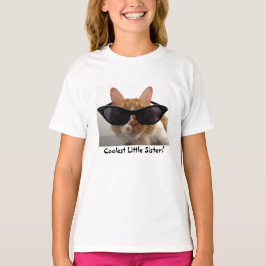 Coolste kleine Schwester Cool Cat Girls T - Shirt (Vorderseite)