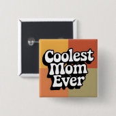 Coolste Mama je Retro Groovittext Button (Vorne & Hinten)