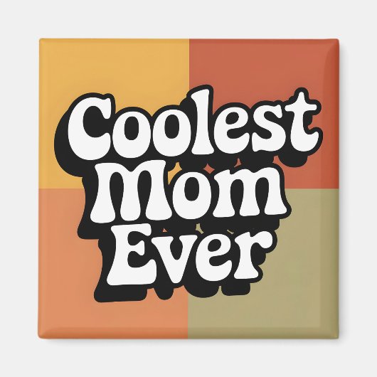 Coolste Mama je Retro Groovittext Magnet (Vorne)