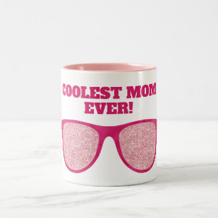 Coolste Mama je Rosa Glitzer Sonnenbrille Zweifarbige Tasse