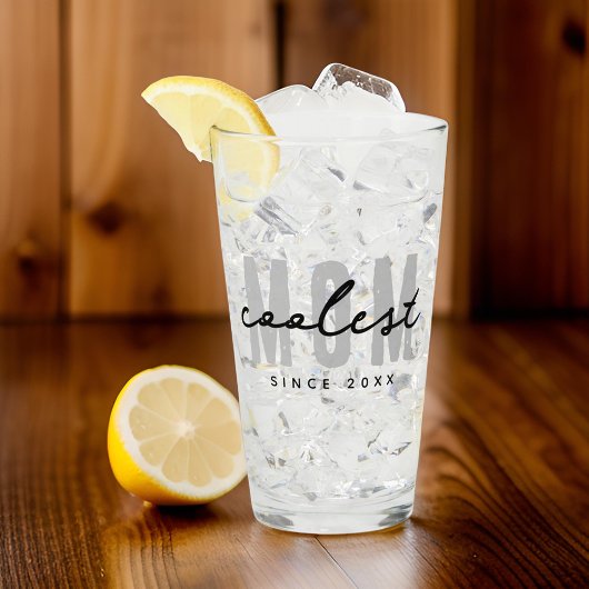 Coolste Mama seit 20XX Moderne, einfache Preppy Glas