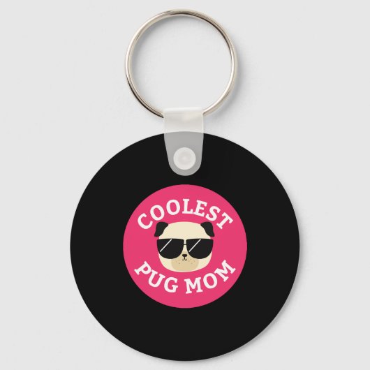 Coolste Mops-Mama Schlüsselanhänger (Vorderseite)